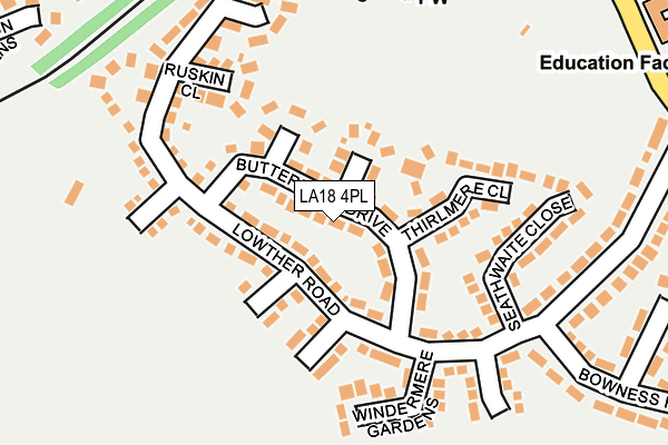 LA18 4PL map - OS OpenMap – Local (Ordnance Survey)