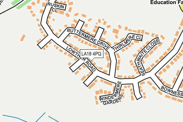 LA18 4PQ map - OS OpenMap – Local (Ordnance Survey)