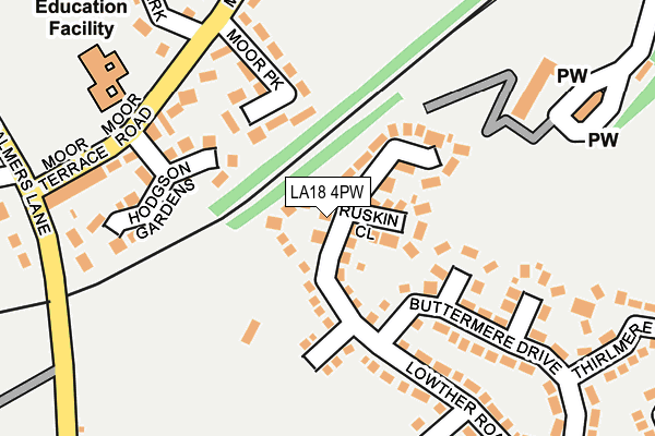 LA18 4PW map - OS OpenMap – Local (Ordnance Survey)