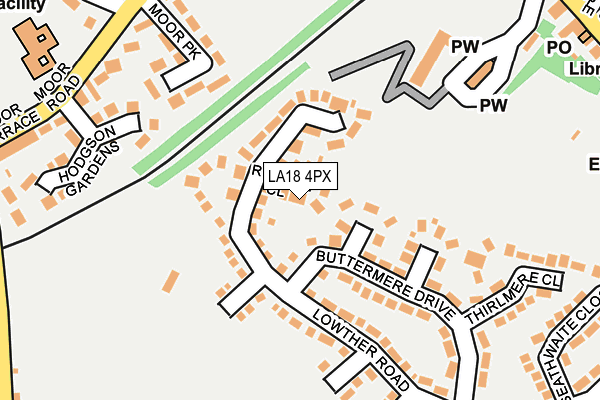 LA18 4PX map - OS OpenMap – Local (Ordnance Survey)