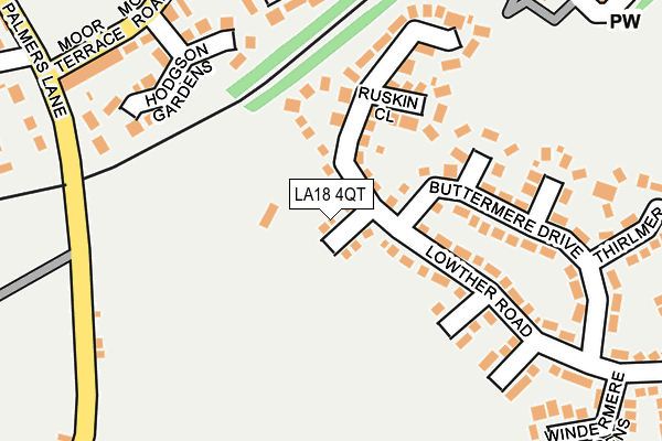 LA18 4QT map - OS OpenMap – Local (Ordnance Survey)