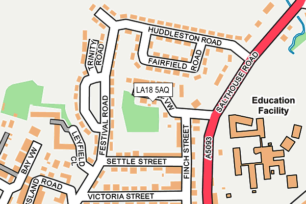 LA18 5AQ map - OS OpenMap – Local (Ordnance Survey)
