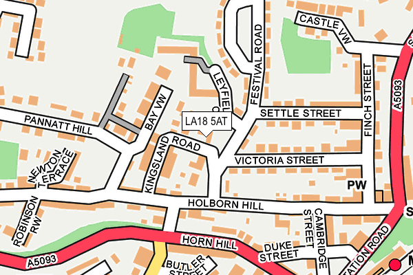 LA18 5AT map - OS OpenMap – Local (Ordnance Survey)