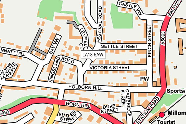 LA18 5AW map - OS OpenMap – Local (Ordnance Survey)