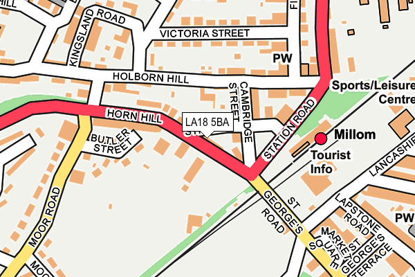 LA18 5BA map - OS OpenMap – Local (Ordnance Survey)