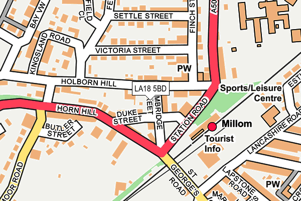 LA18 5BD map - OS OpenMap – Local (Ordnance Survey)