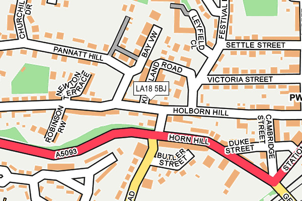 LA18 5BJ map - OS OpenMap – Local (Ordnance Survey)