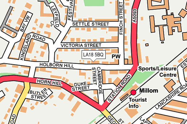 LA18 5BQ map - OS OpenMap – Local (Ordnance Survey)