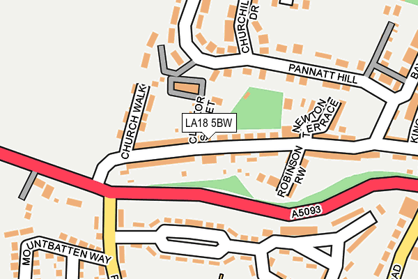 LA18 5BW map - OS OpenMap – Local (Ordnance Survey)