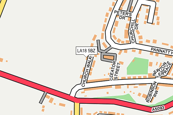 LA18 5BZ map - OS OpenMap – Local (Ordnance Survey)