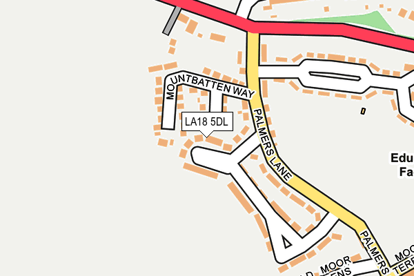 LA18 5DL map - OS OpenMap – Local (Ordnance Survey)