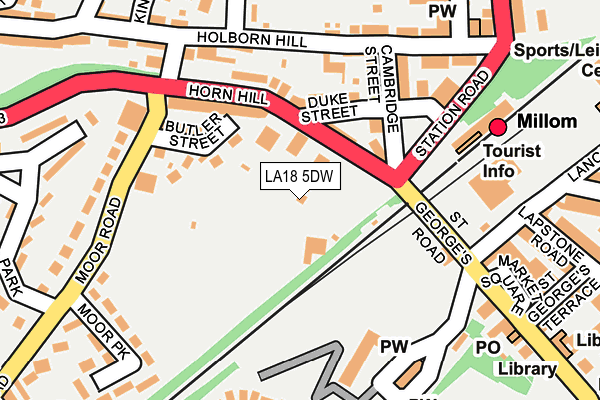 LA18 5DW map - OS OpenMap – Local (Ordnance Survey)