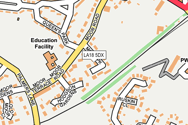 LA18 5DX map - OS OpenMap – Local (Ordnance Survey)