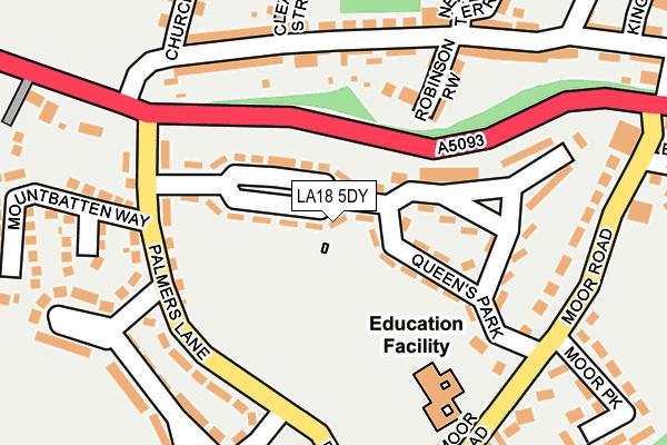 LA18 5DY map - OS OpenMap – Local (Ordnance Survey)