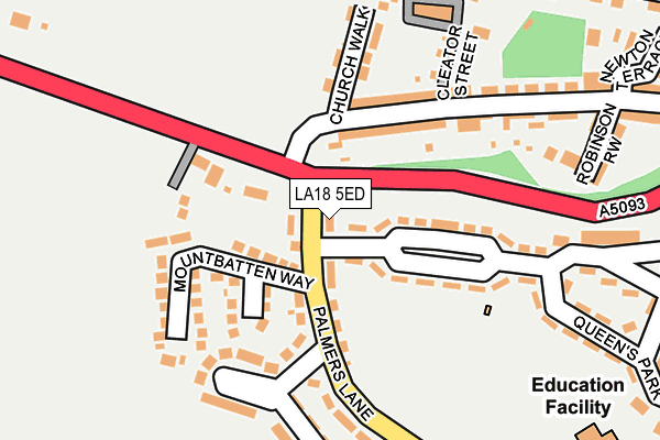 LA18 5ED map - OS OpenMap – Local (Ordnance Survey)