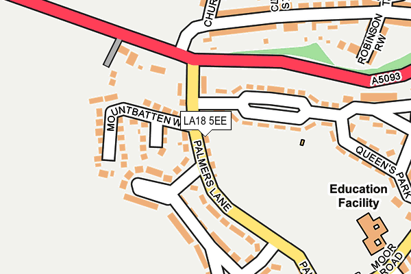 LA18 5EE map - OS OpenMap – Local (Ordnance Survey)