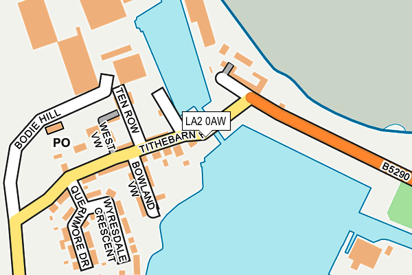 LA2 0AW map - OS OpenMap – Local (Ordnance Survey)