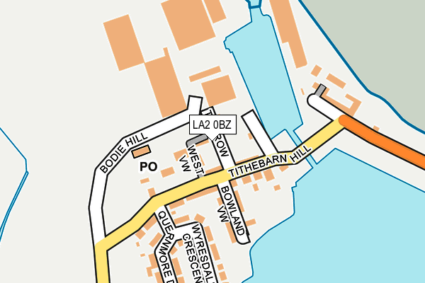 LA2 0BZ map - OS OpenMap – Local (Ordnance Survey)