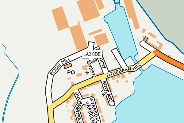 LA2 0DE map - OS OpenMap – Local (Ordnance Survey)