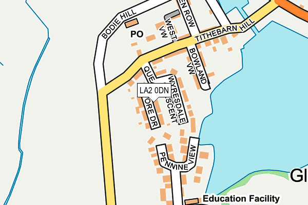 LA2 0DN map - OS OpenMap – Local (Ordnance Survey)