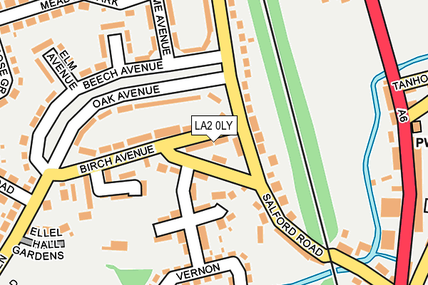 LA2 0LY map - OS OpenMap – Local (Ordnance Survey)