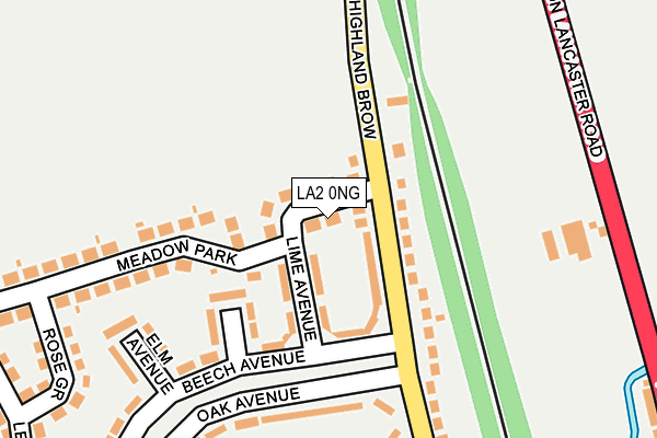 LA2 0NG map - OS OpenMap – Local (Ordnance Survey)