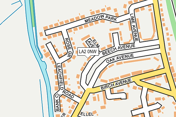 LA2 0NW map - OS OpenMap – Local (Ordnance Survey)