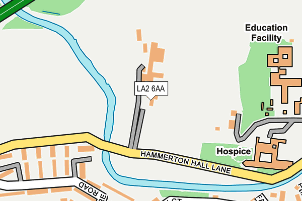 LA2 6AA map - OS OpenMap – Local (Ordnance Survey)