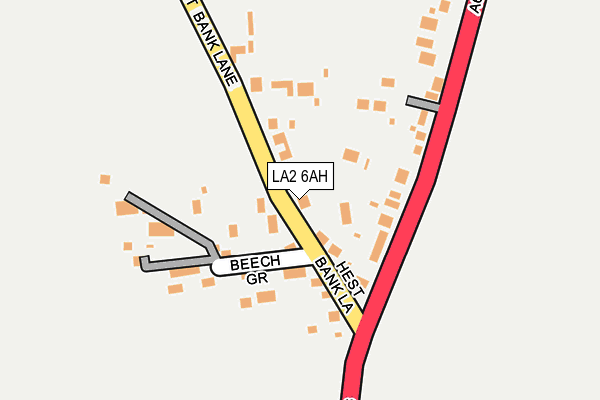 LA2 6AH map - OS OpenMap – Local (Ordnance Survey)