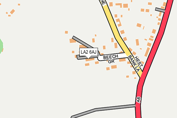 LA2 6AJ map - OS OpenMap – Local (Ordnance Survey)