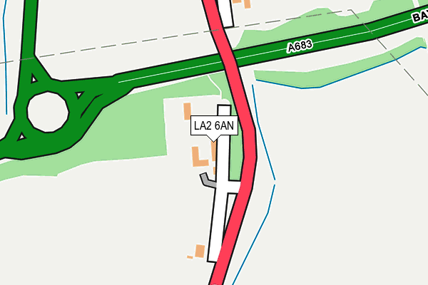 LA2 6AN map - OS OpenMap – Local (Ordnance Survey)