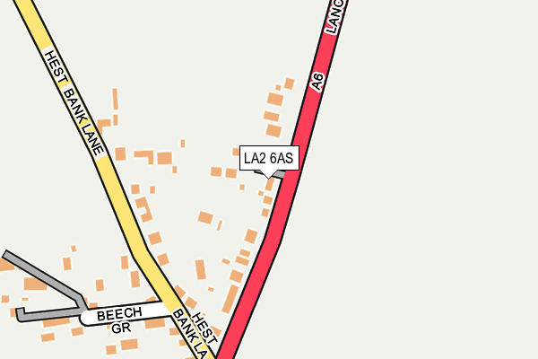 LA2 6AS map - OS OpenMap – Local (Ordnance Survey)