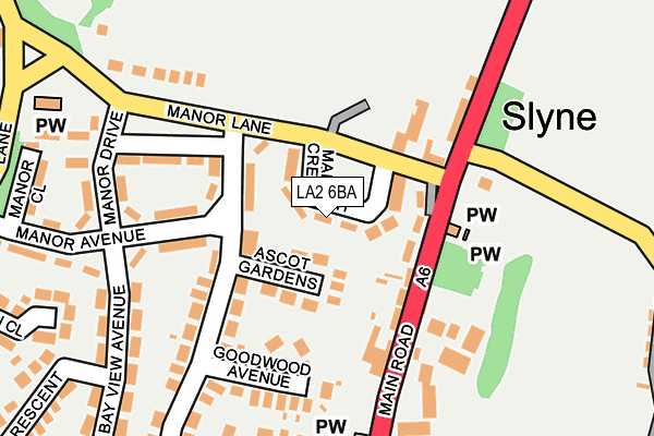 LA2 6BA map - OS OpenMap – Local (Ordnance Survey)