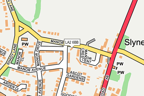 LA2 6BB map - OS OpenMap – Local (Ordnance Survey)
