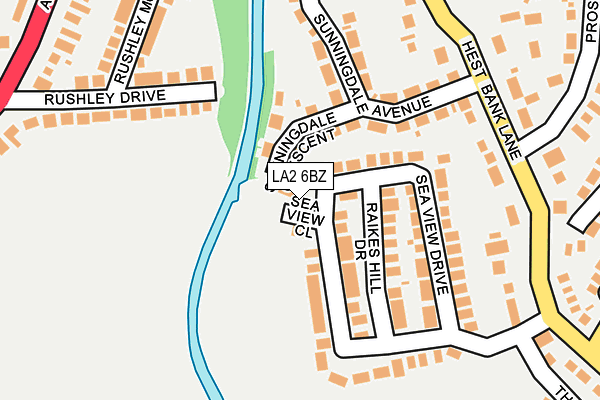 LA2 6BZ map - OS OpenMap – Local (Ordnance Survey)
