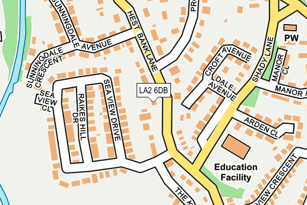 LA2 6DB map - OS OpenMap – Local (Ordnance Survey)