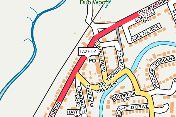 LA2 6DZ map - OS OpenMap – Local (Ordnance Survey)