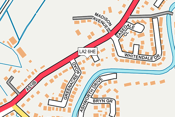 LA2 6HE map - OS OpenMap – Local (Ordnance Survey)