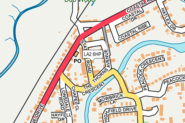 LA2 6HP map - OS OpenMap – Local (Ordnance Survey)