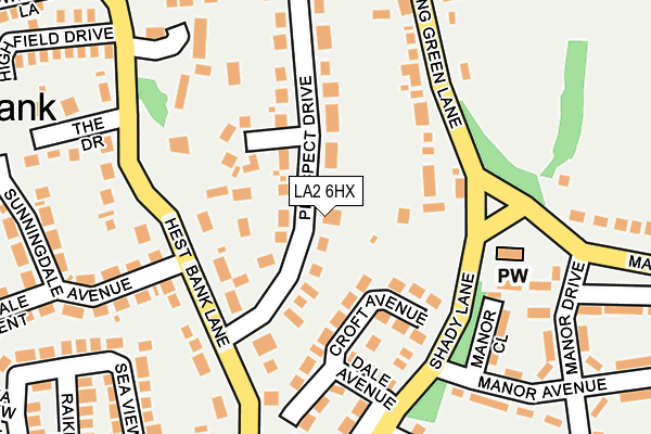LA2 6HX map - OS OpenMap – Local (Ordnance Survey)