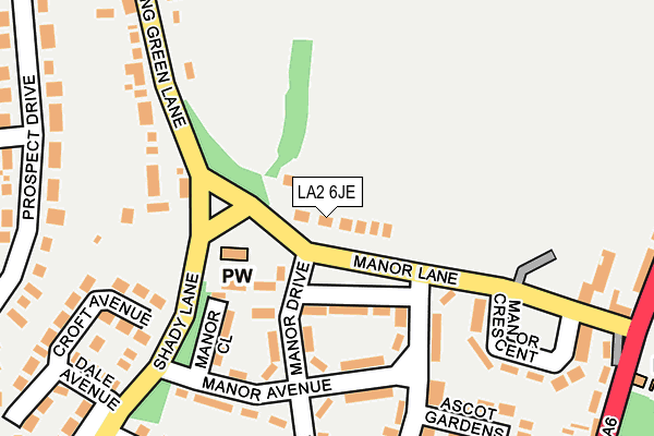 LA2 6JE map - OS OpenMap – Local (Ordnance Survey)