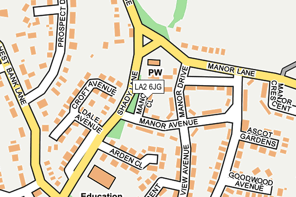 LA2 6JG map - OS OpenMap – Local (Ordnance Survey)