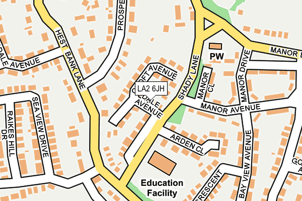 LA2 6JH map - OS OpenMap – Local (Ordnance Survey)