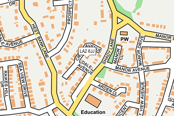 LA2 6JJ map - OS OpenMap – Local (Ordnance Survey)