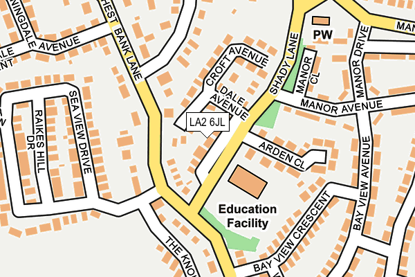 LA2 6JL map - OS OpenMap – Local (Ordnance Survey)