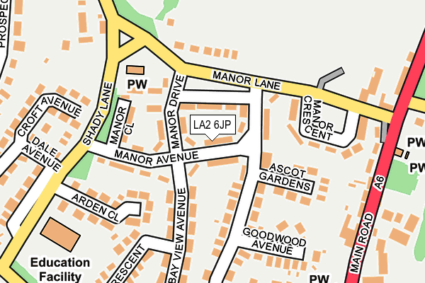 LA2 6JP map - OS OpenMap – Local (Ordnance Survey)