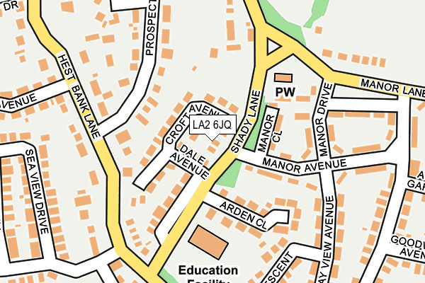 LA2 6JQ map - OS OpenMap – Local (Ordnance Survey)
