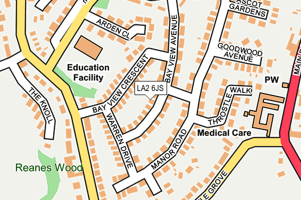 LA2 6JS map - OS OpenMap – Local (Ordnance Survey)