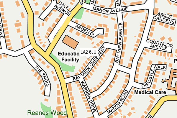 LA2 6JU map - OS OpenMap – Local (Ordnance Survey)