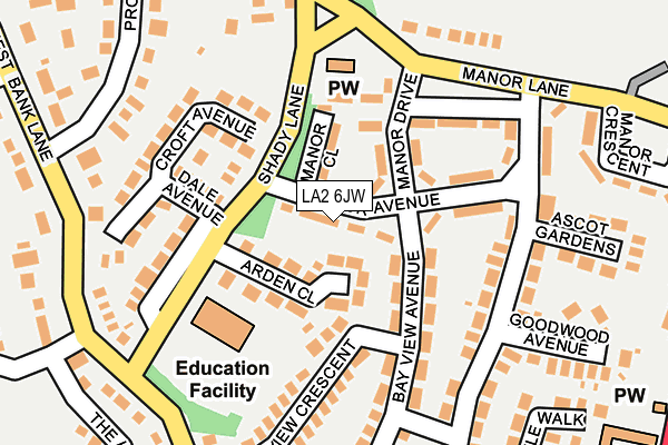 LA2 6JW map - OS OpenMap – Local (Ordnance Survey)